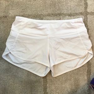 White Lululemon shorts size 4.